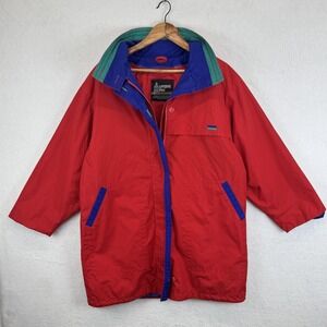 Vintage London Fog Jacket Mens Medium Red Nylon Parka 3M Thinsulate Lined 90s